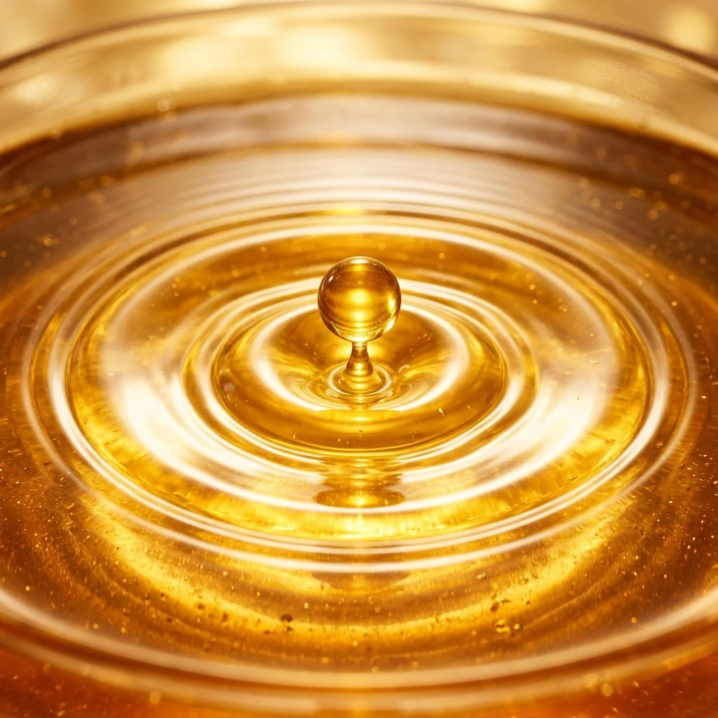 Goutte de sérum précieux dorée
